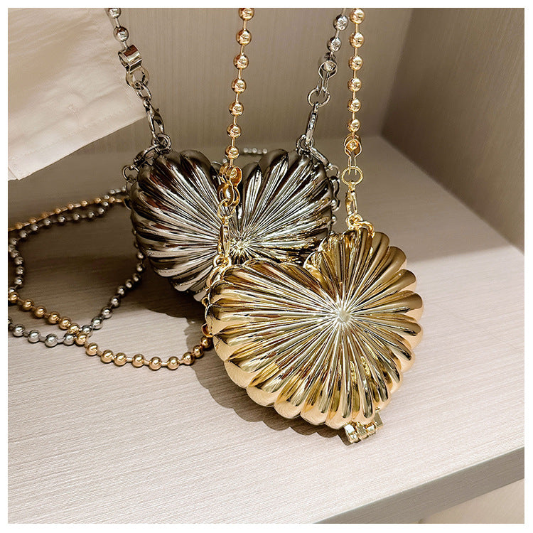 Mini Metal Shell/Heart Shape Bag One Shoulder Crossbody Fashion Bag 25