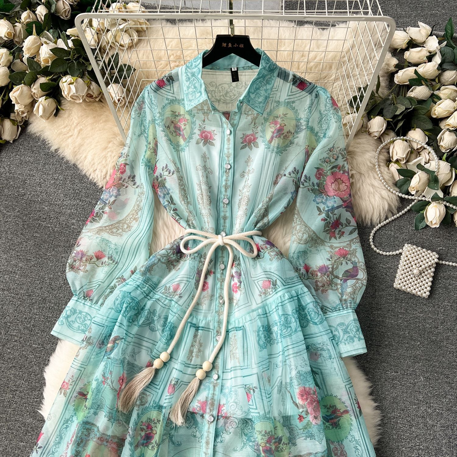 Women Vintage Print Maxi Dress 25