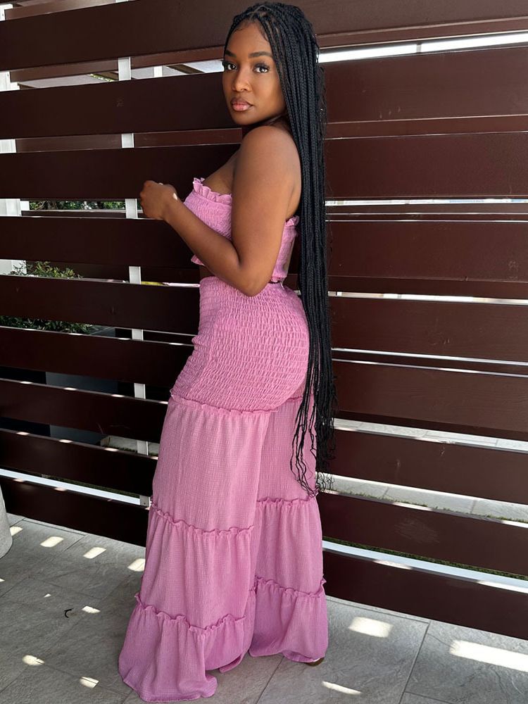 Ruffle Strapless Sexy Two-Piece Pants Set 5