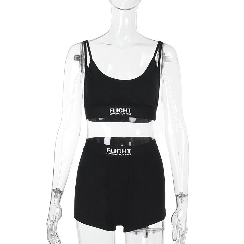 Women's Holiday Sports Vest Shorts Two Piece Set 9