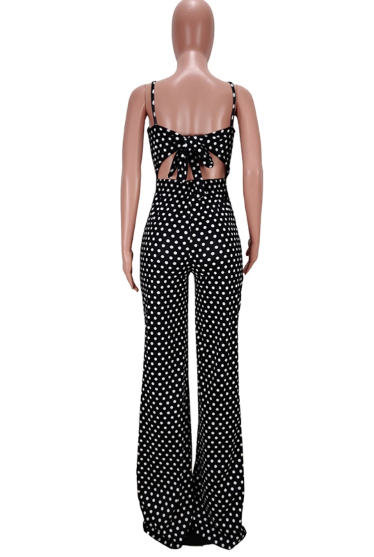 Summer White Polka Strap Formal Jumpsuit 4
