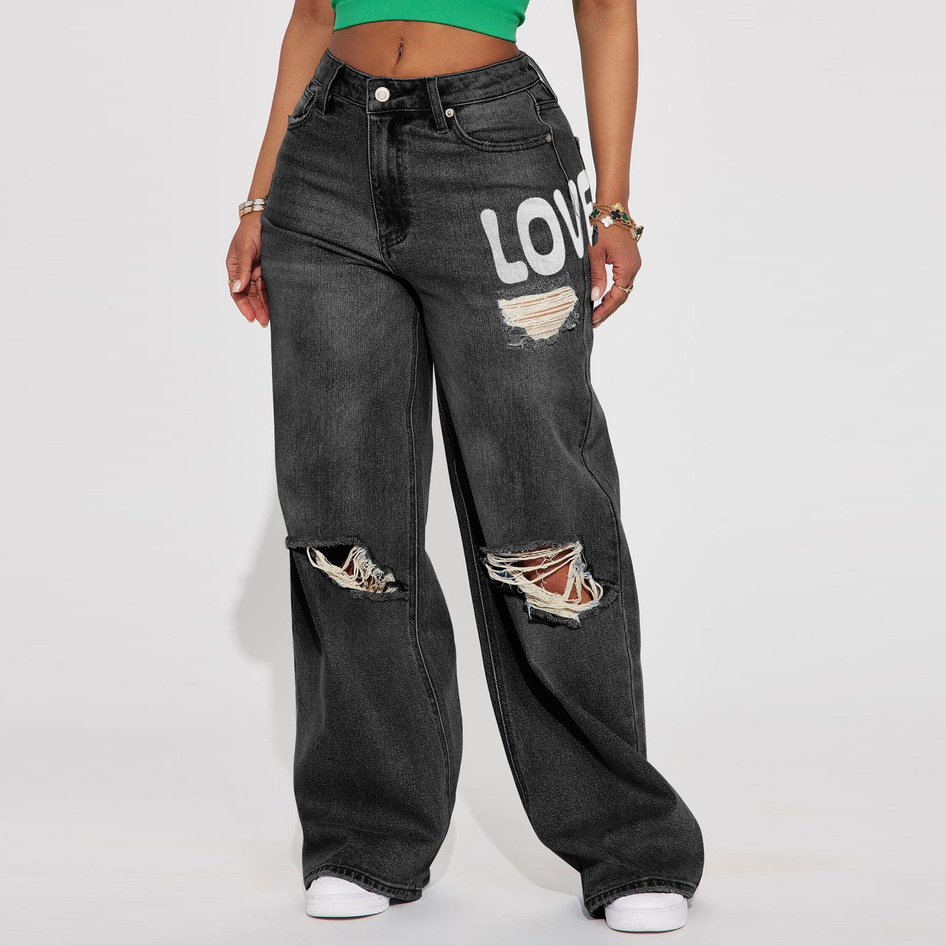 Women Wide-leg Denim Jeans 3