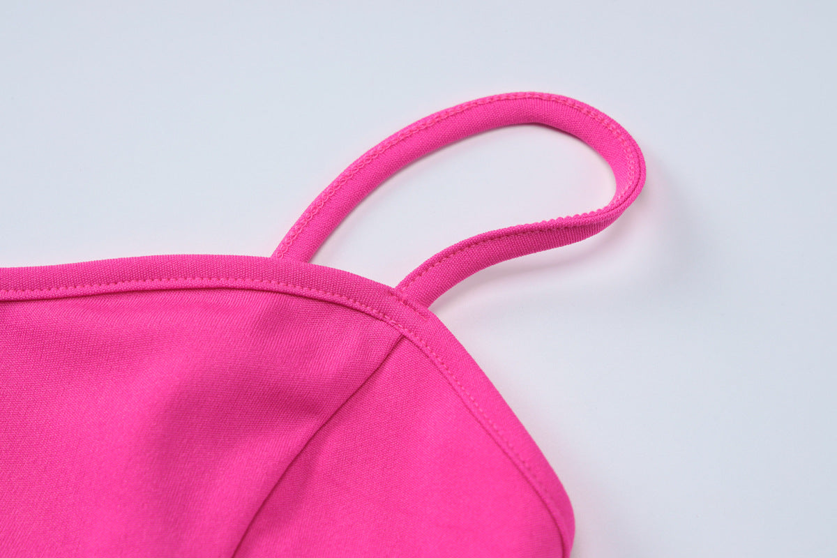 Summer Fashion Contrast Color Patchwork Strap Dress 12