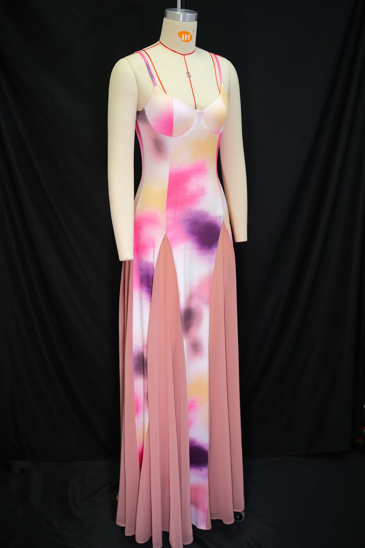 Women summer v-neck suspender printed sleeveless backless dress 6