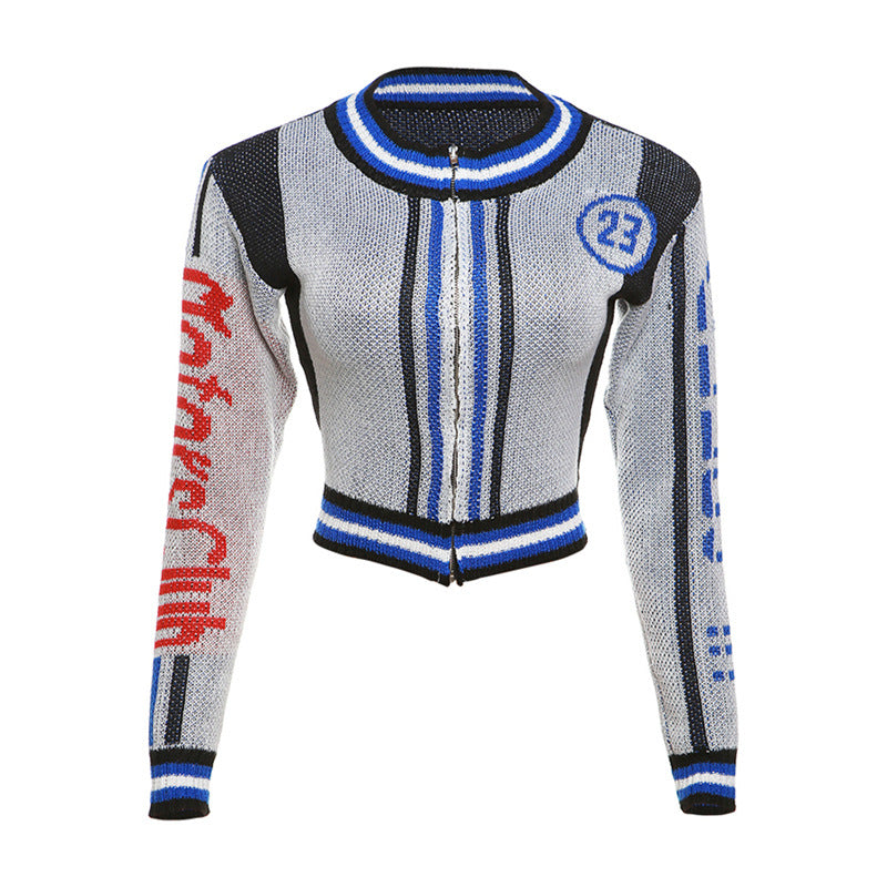 Women Letter Knitting Ribbed Top and Skirt two-piece set 12