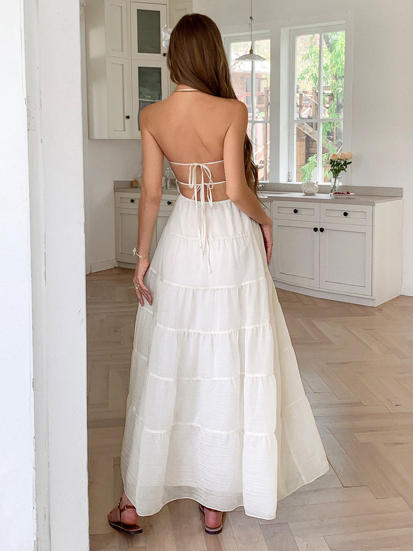 Spring/Summer Women's Holidays Casual Halter-Neck Beach Dress 13