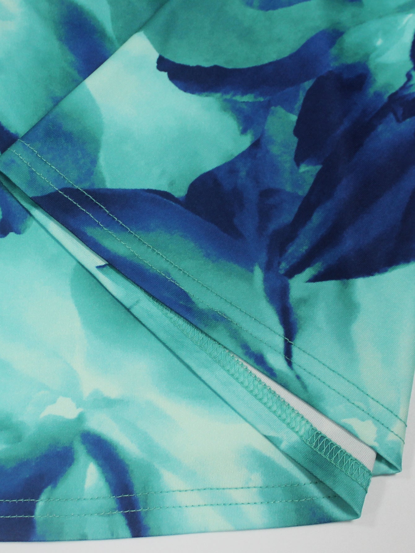 Plus Size Women Elegant V Neck Tie-Dye Print Maxi Dress 12