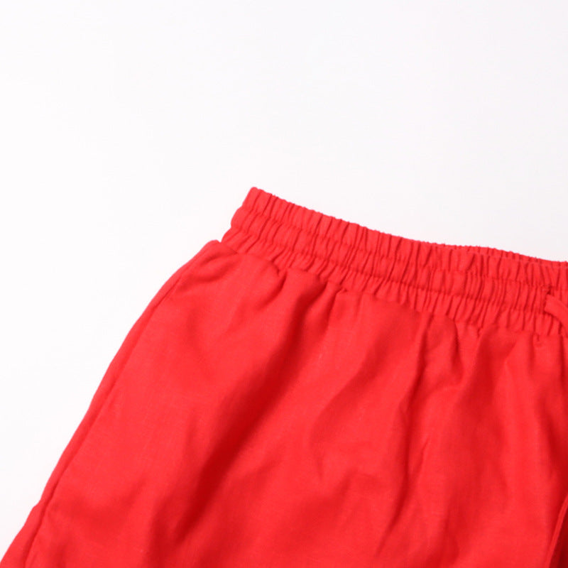 Women Turndown Collar long sleeve solid shirt Top and Casual shorts two-piece set 21