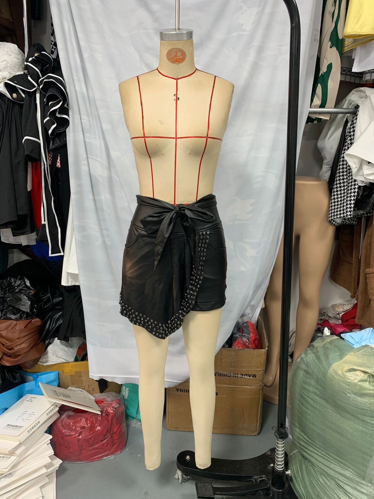 Women Casual Solid Leather Shorts 7