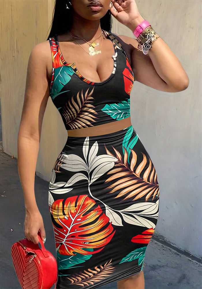 Women sexy casua top and shorts two-piece set