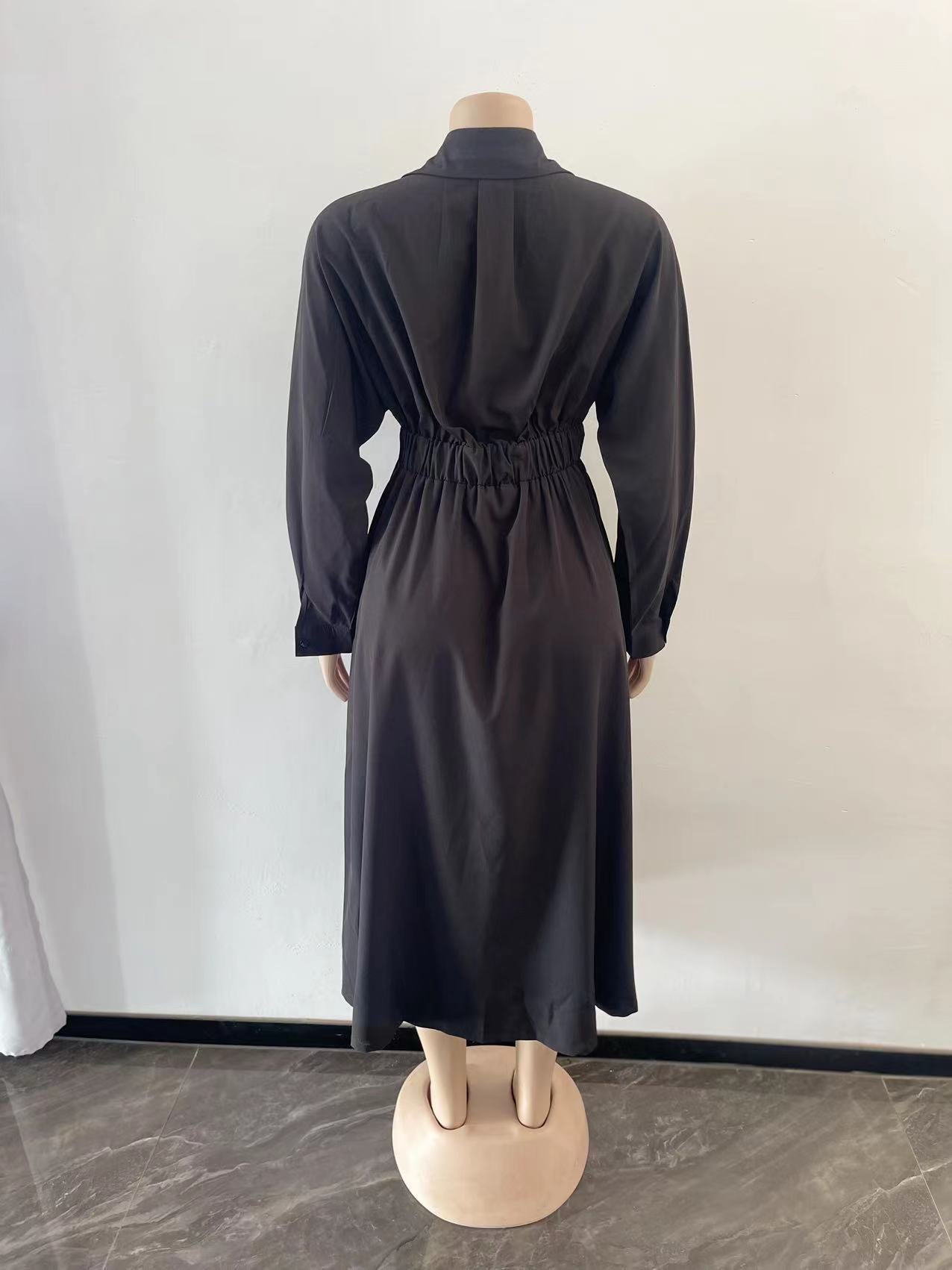 Women'S Dress Fashion Shirt Dress Tunic Loose Long Sleeve Long Dress 13