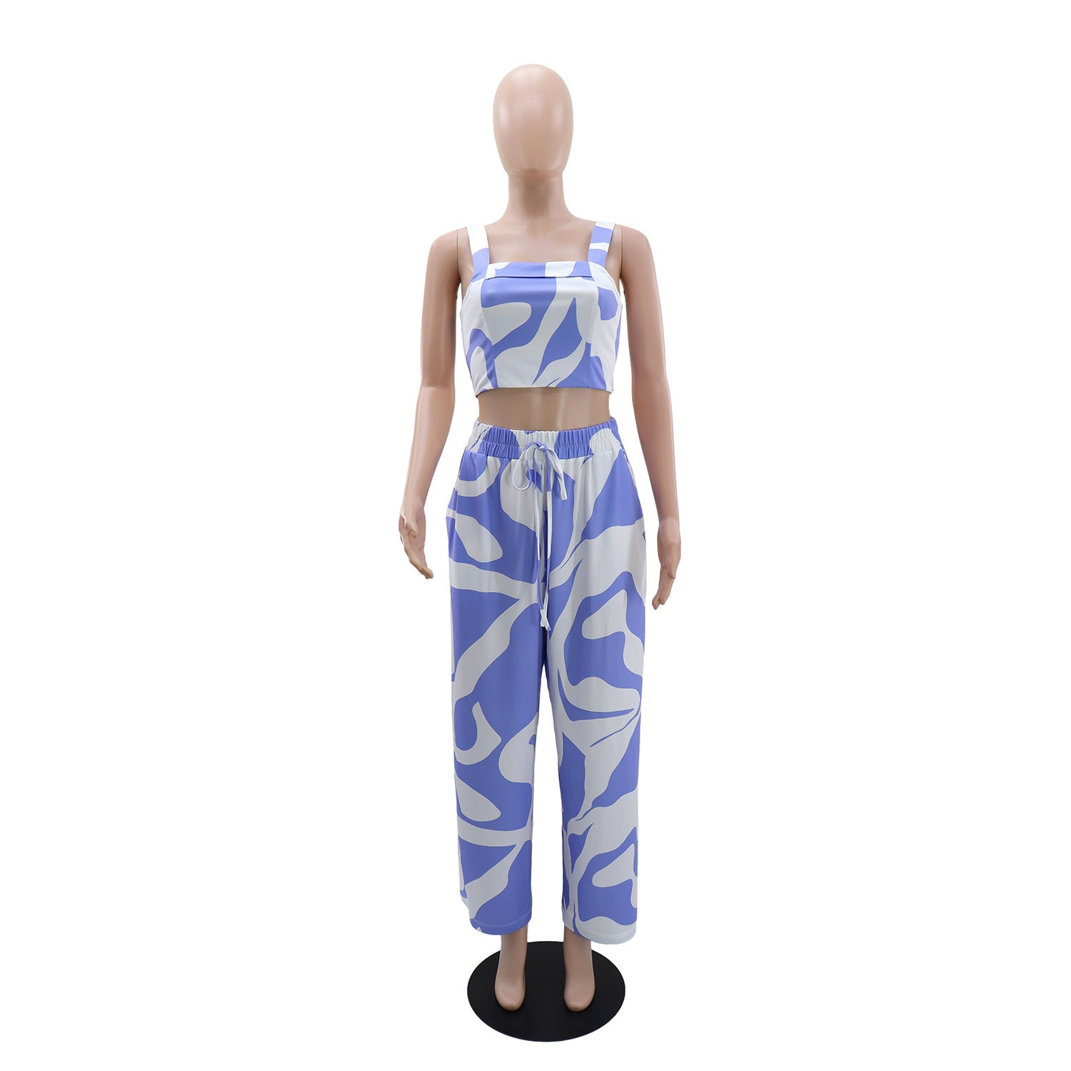 Women's Casual Print Strap Top and Pants Two-Piece Set 3