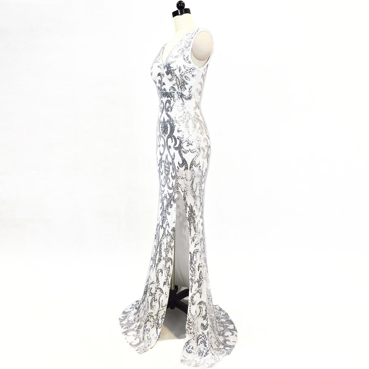 Plus Size Women Plus Size Sequins Formal Party Maxi Evening Dress 17