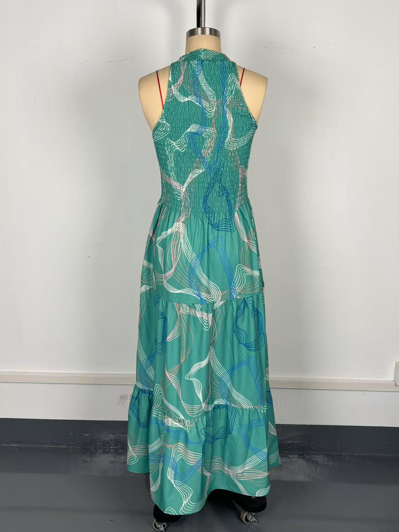 Women Halter Neck Sleeveless Sexy Print Dress 7