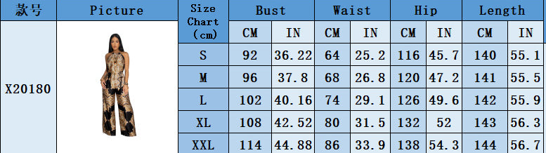 Women Summer Printed Sexy Backless Sleeveless Jumpsuit 7