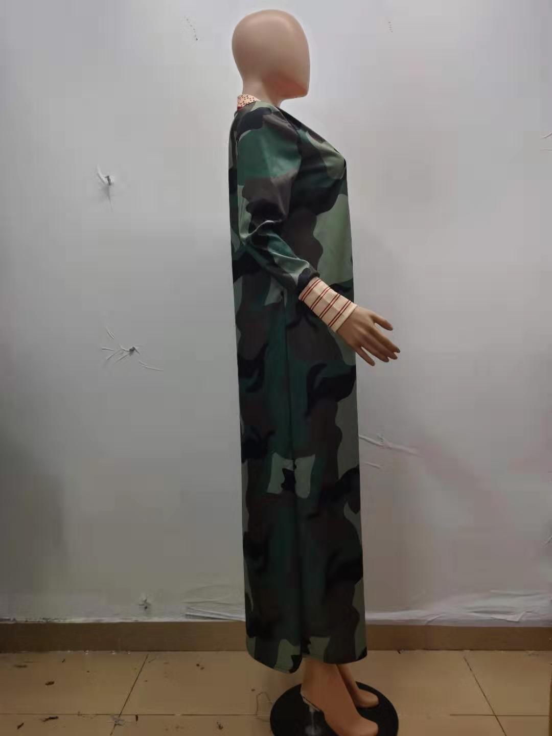 Women printed lips leopard print Long jacket 34