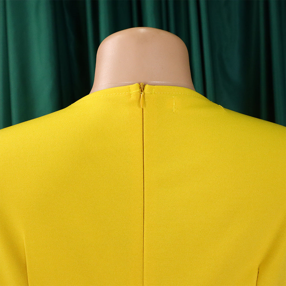 Women's Fashion Chic Elegant Pleated Bodycon Pencil African Dress 18