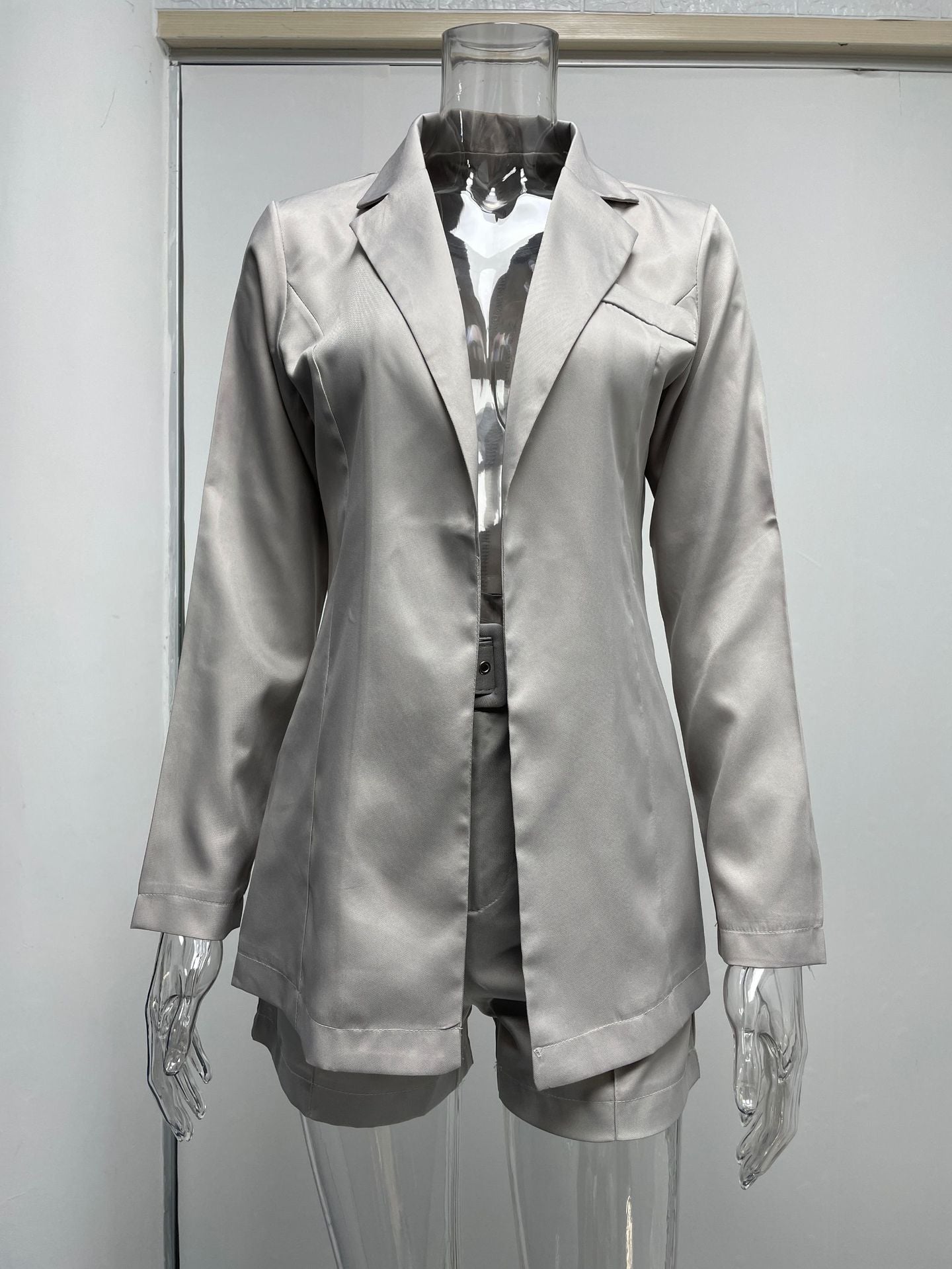 Women fashion Blazer+Shorts with belt Two-piece 45