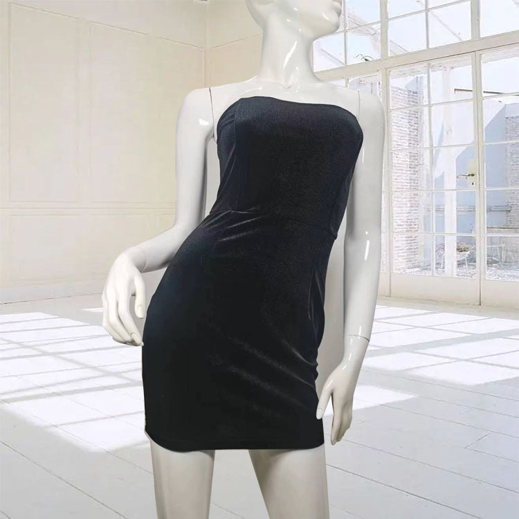 Women One Shoulder Bow Strapless Dress Two-piece Dress Set 16