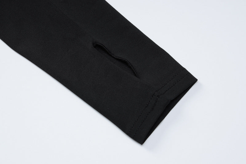 Women Summer Stretch Sport Long Sleeve Top and Yoga Pants Two-Piece Set 15