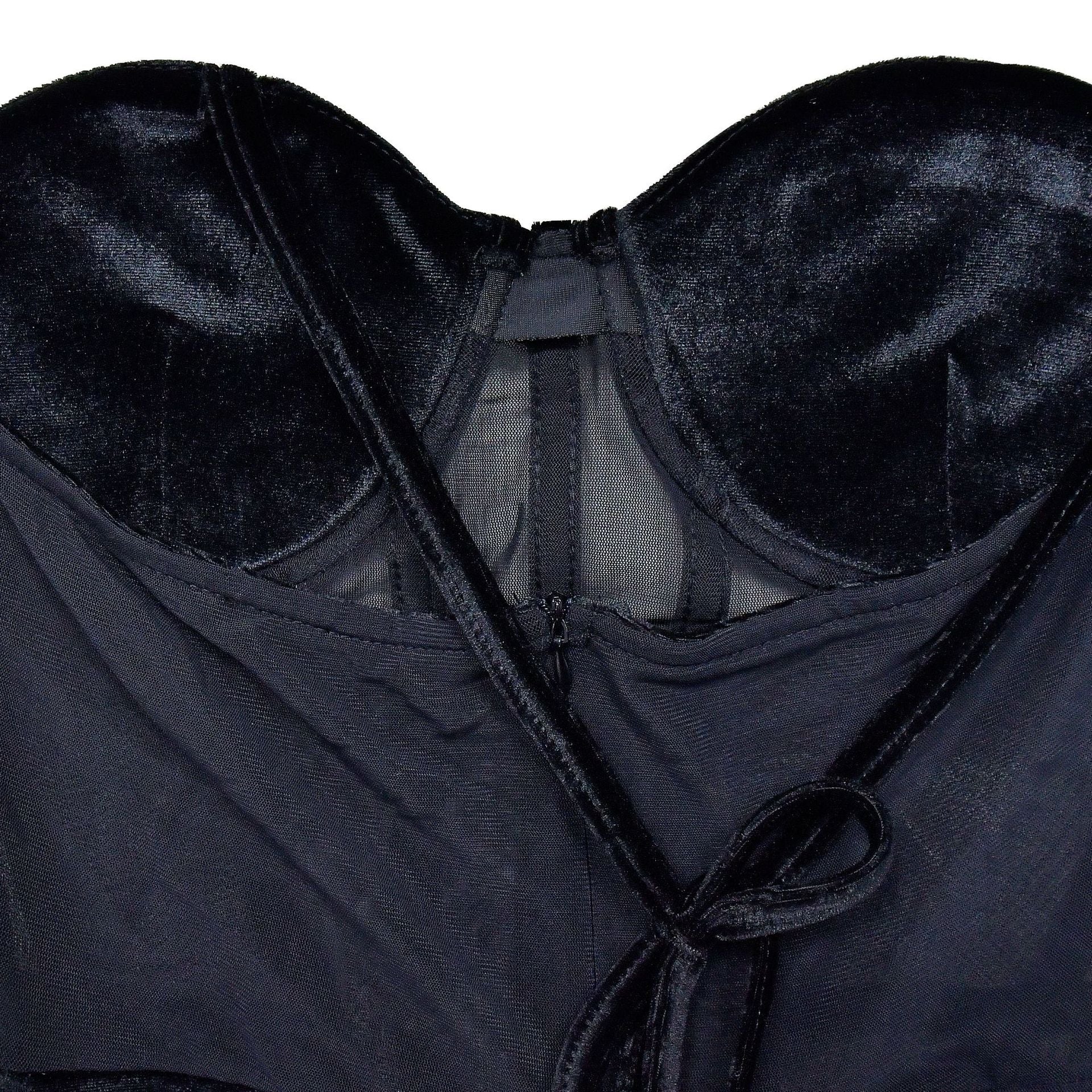 Fashion Women's Solid Color Mesh Straps Slit Long Dress 24