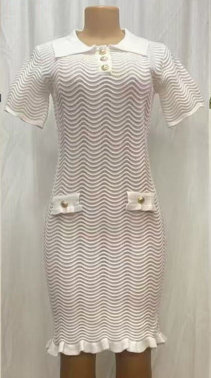 Spring Summer Sweet Knitting Dress