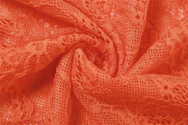 Summer Women's Fashionable And Sexy Lace See-Through Bodycon Dress 19