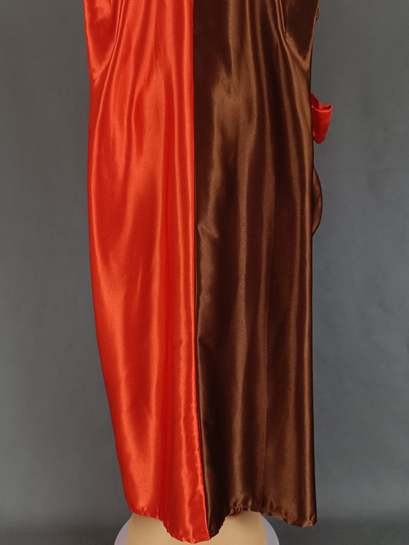 Women Plus Size African satin dress 22