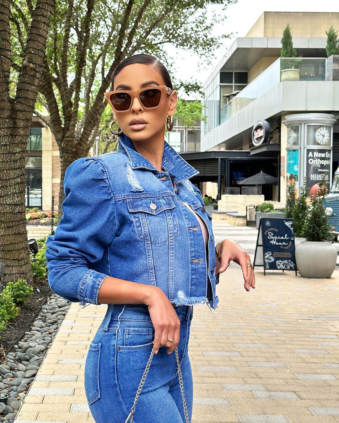 Women Long Sleeve Denim Jacket 4