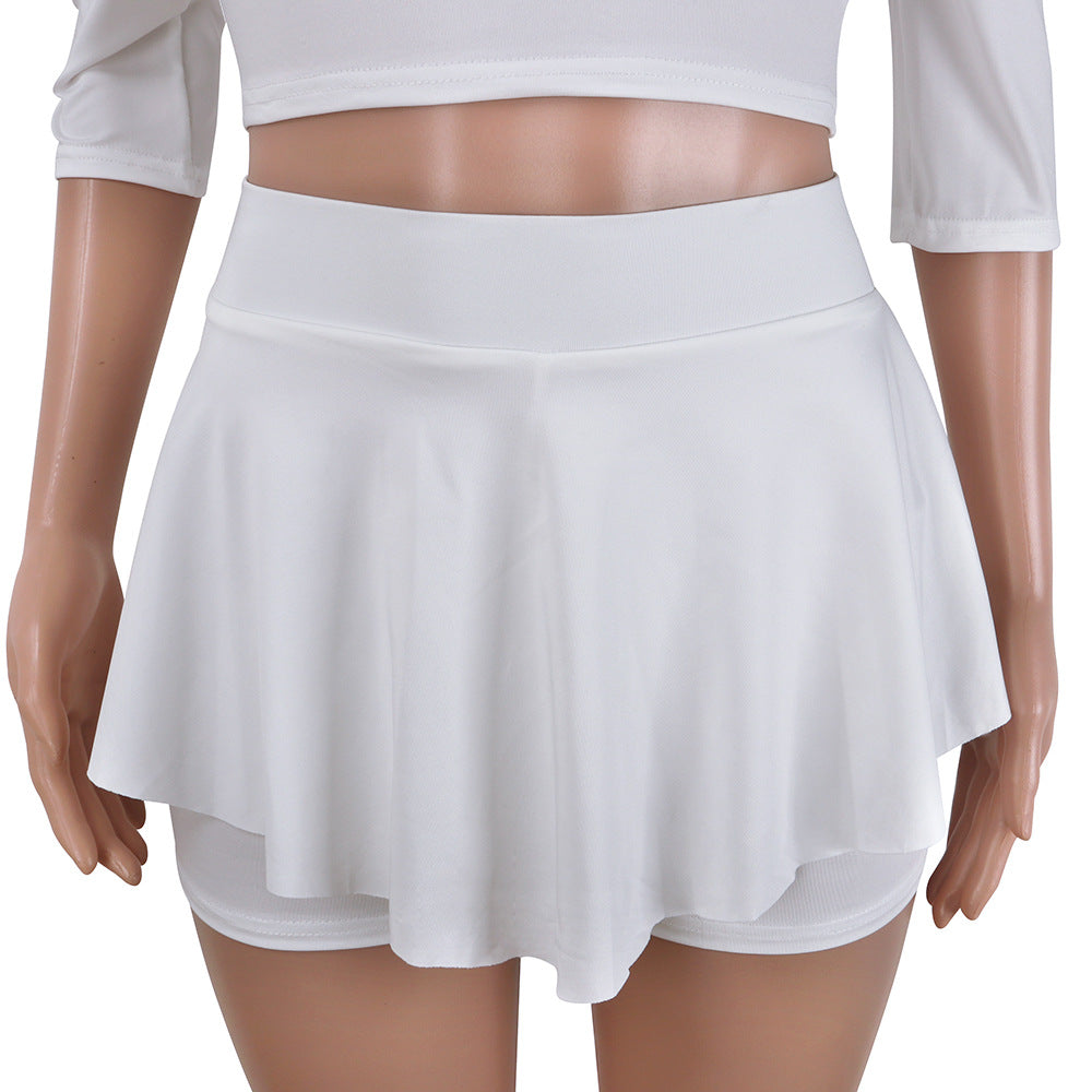 Sexy Skirt Pleated Off Shoulder Two-Piece Nightclub Set 13