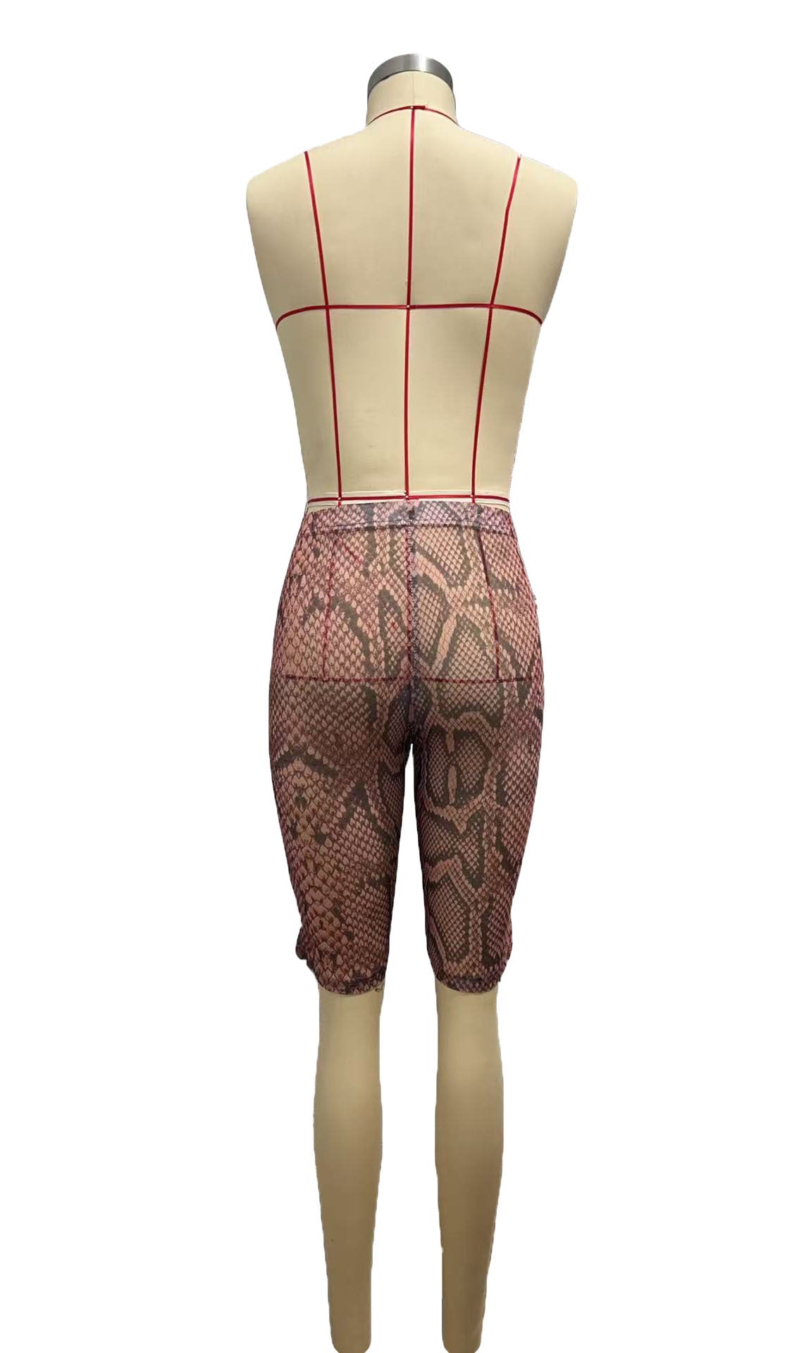 Women trendy stretchy animal print cropped pants 6