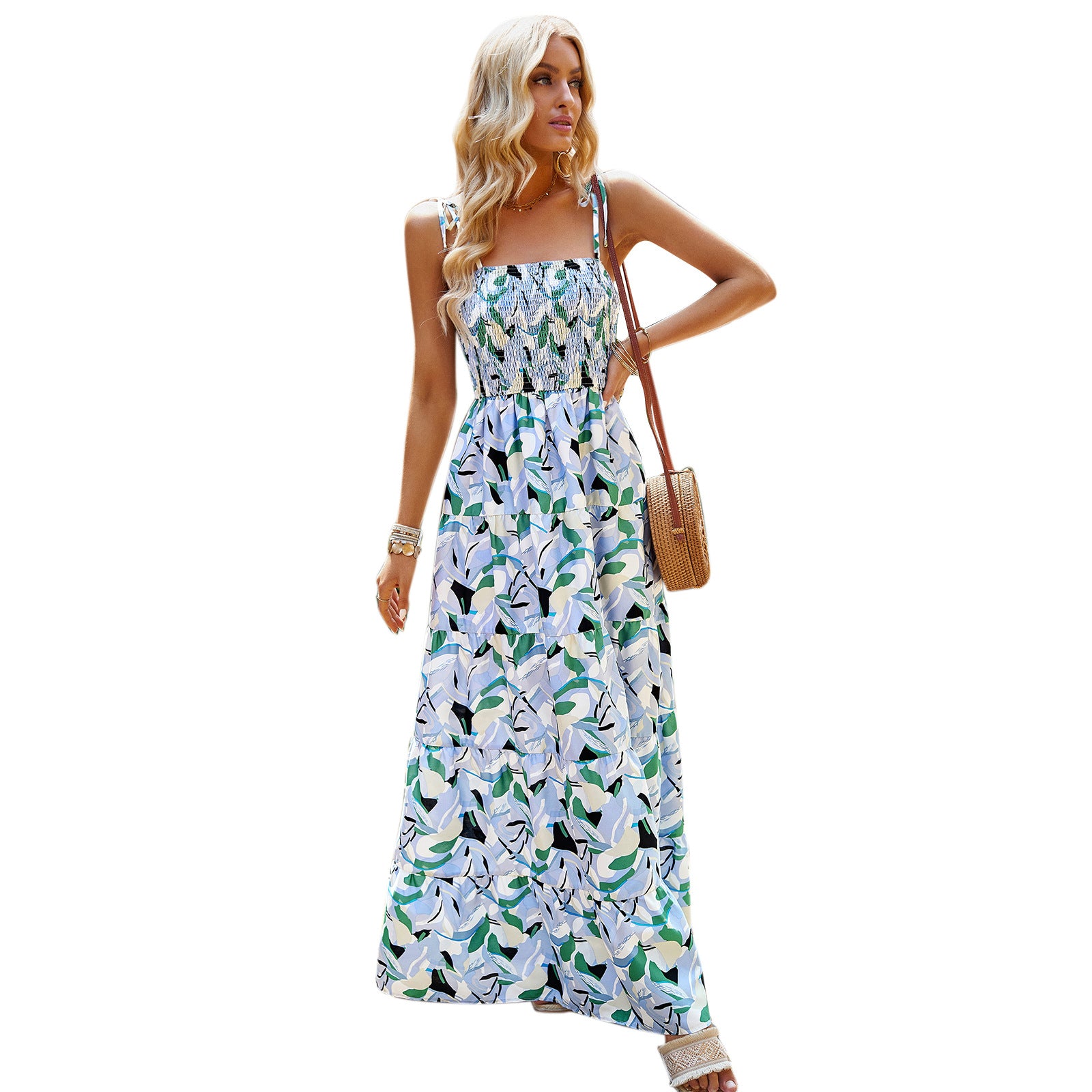 Women Summer Print Holidays Bohemian Slip Dress 9