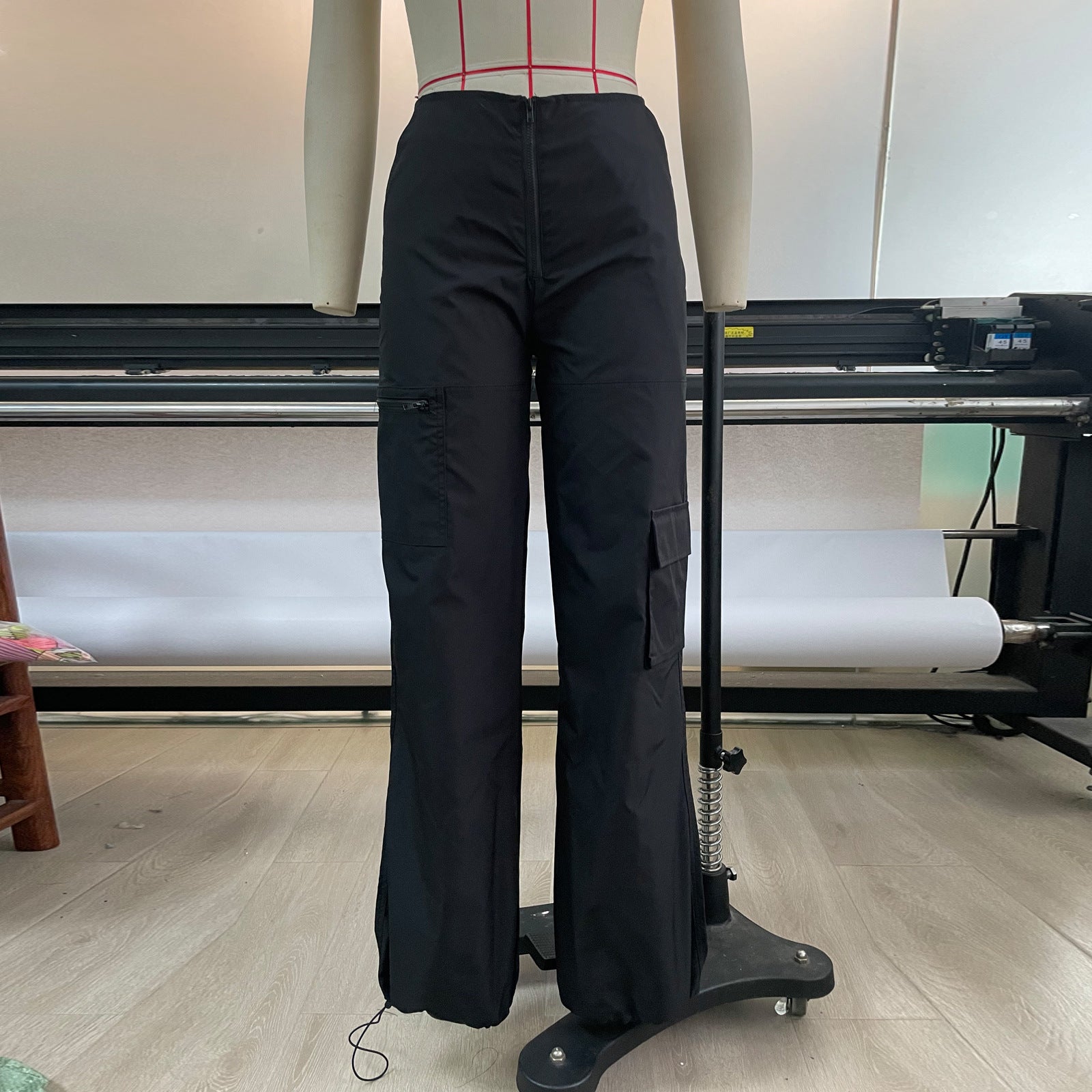 Spring Summer Cargo Pants Women's Multi-pocket Wide Leg Pants Straight High Waist Loose Pants 9