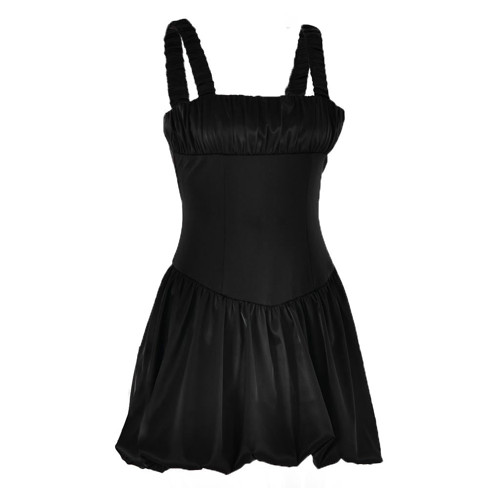 Women Casual Summer Backless Sexy Satin Bubble Skirt 10