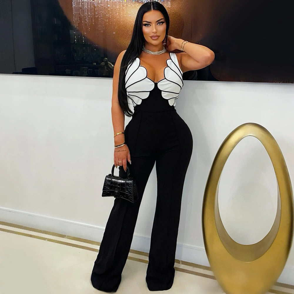 Women v-neck sleeveless Jumpsuit 3