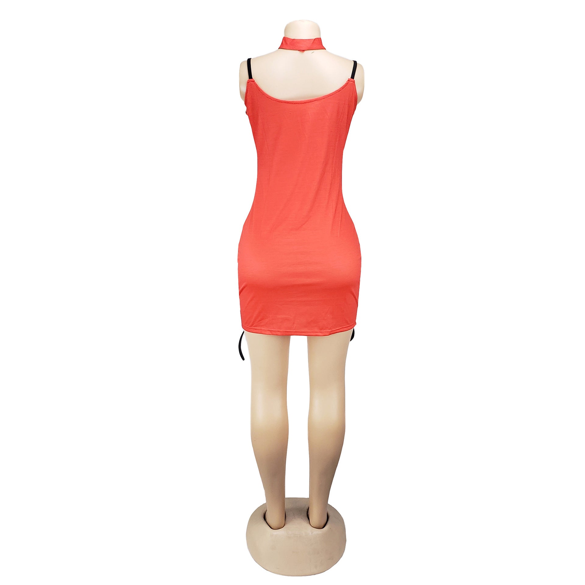 Women Sexy Printed Lace-Up Dress 17