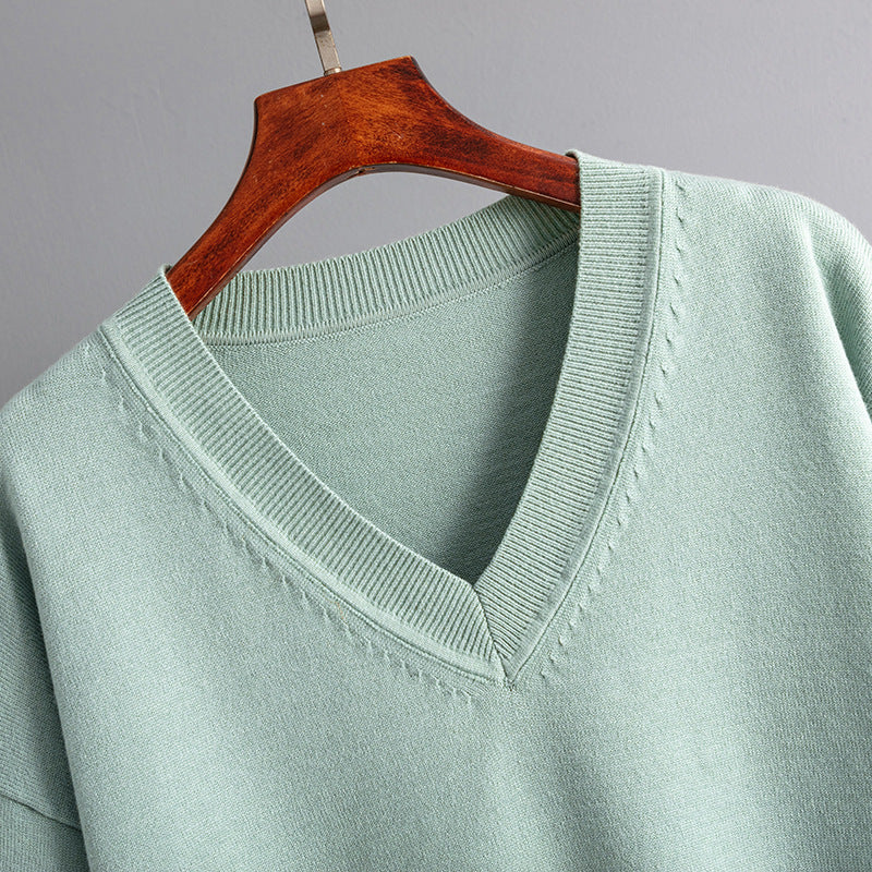 Women Autumn and Winter Loose Casual Sweater and Pant Two-piece Set 30