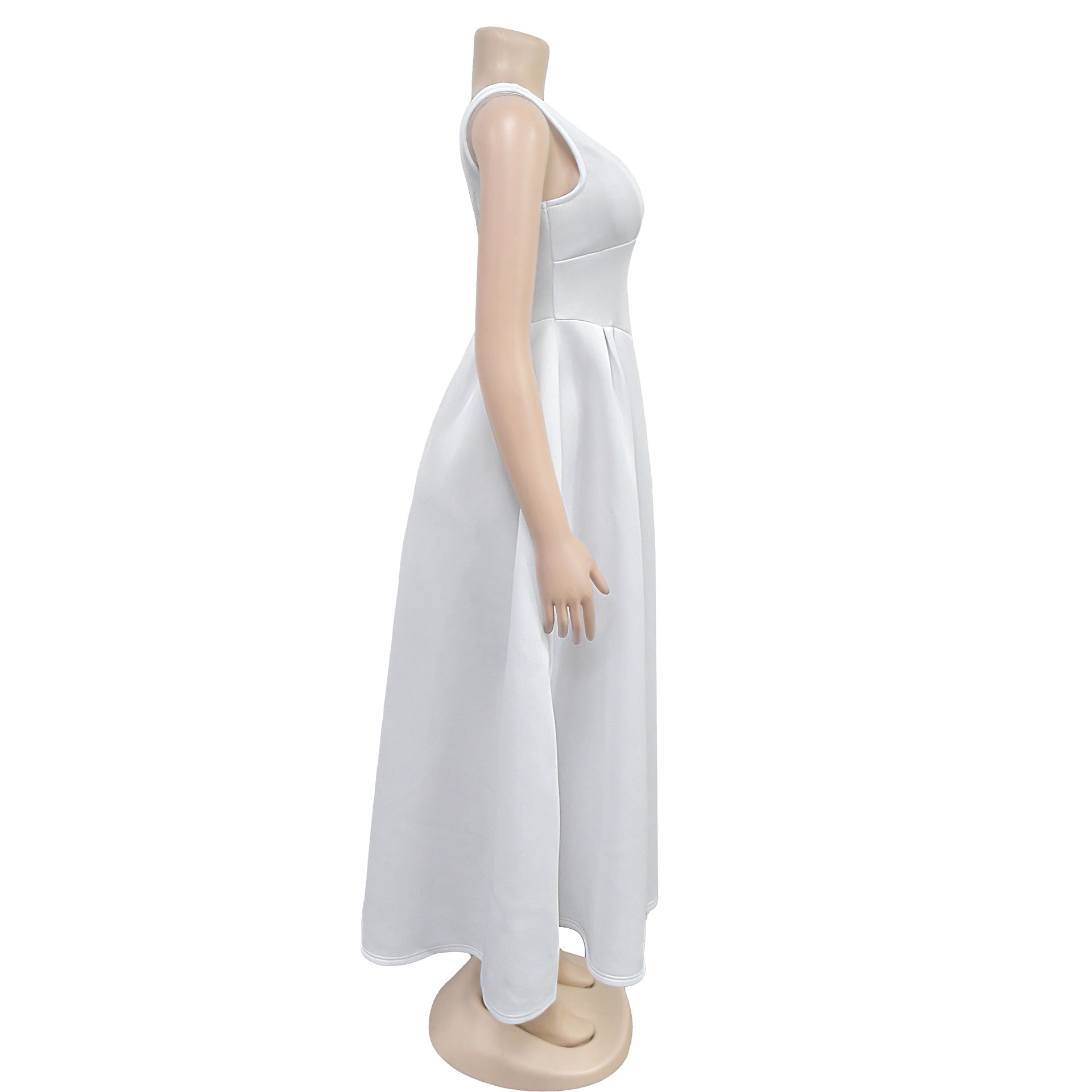 Fashionable women's Low Back retro sleeveless Backless A-line long dress 34