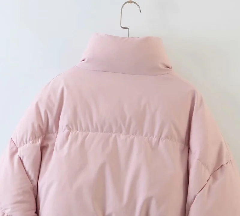 women's winter style fashion Stand Collar zipper pocket warm cotton-padded jacket 52