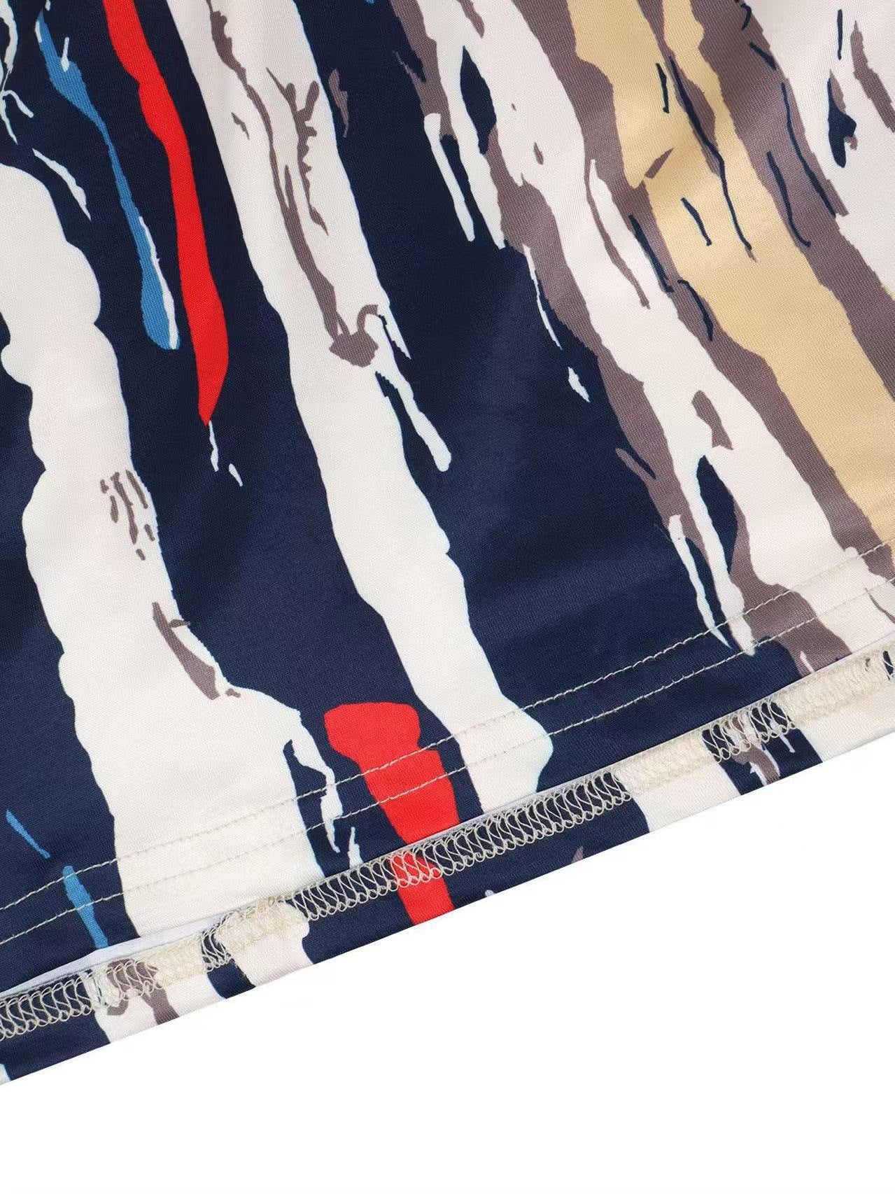 Women Summer Printed V-Neck Bodycon Dress 11