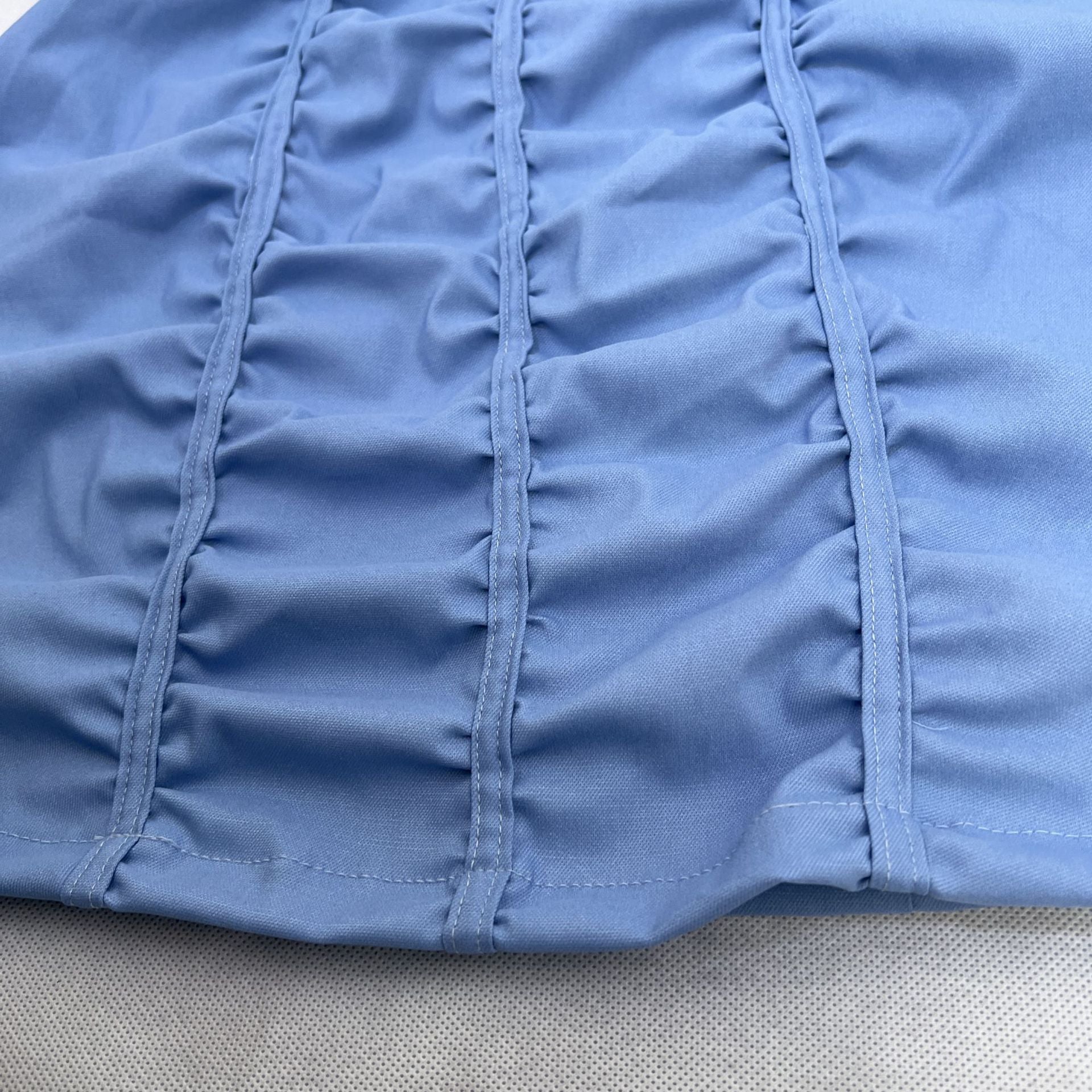 Women's Fashion Solid Color Strapless Slim Waist Pleated Women's Bodycon Dress 12