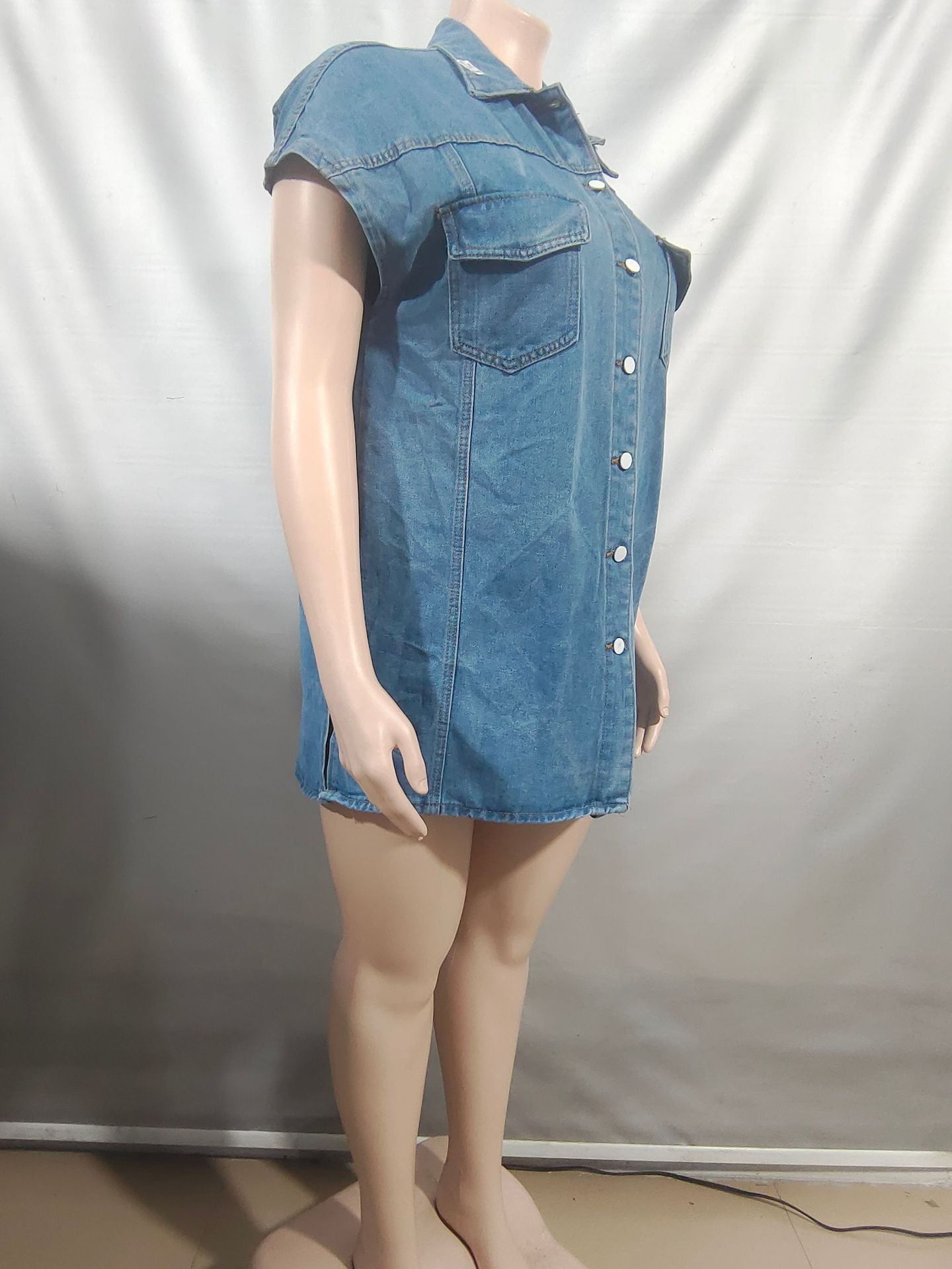 Women Casual Denim sleeveless jacket 9
