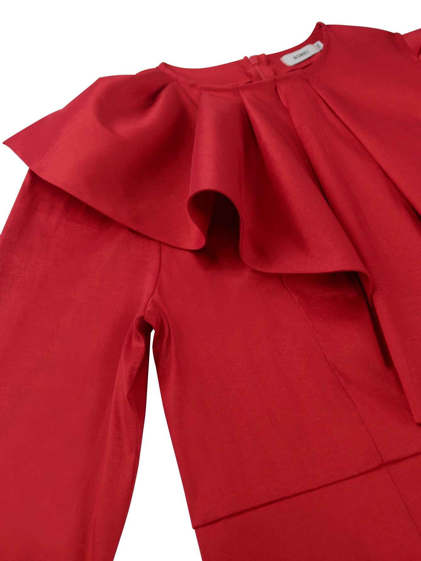 African Fashion Solid Color Women's Plus Size Ruffled Elegant Midi Dresses 7