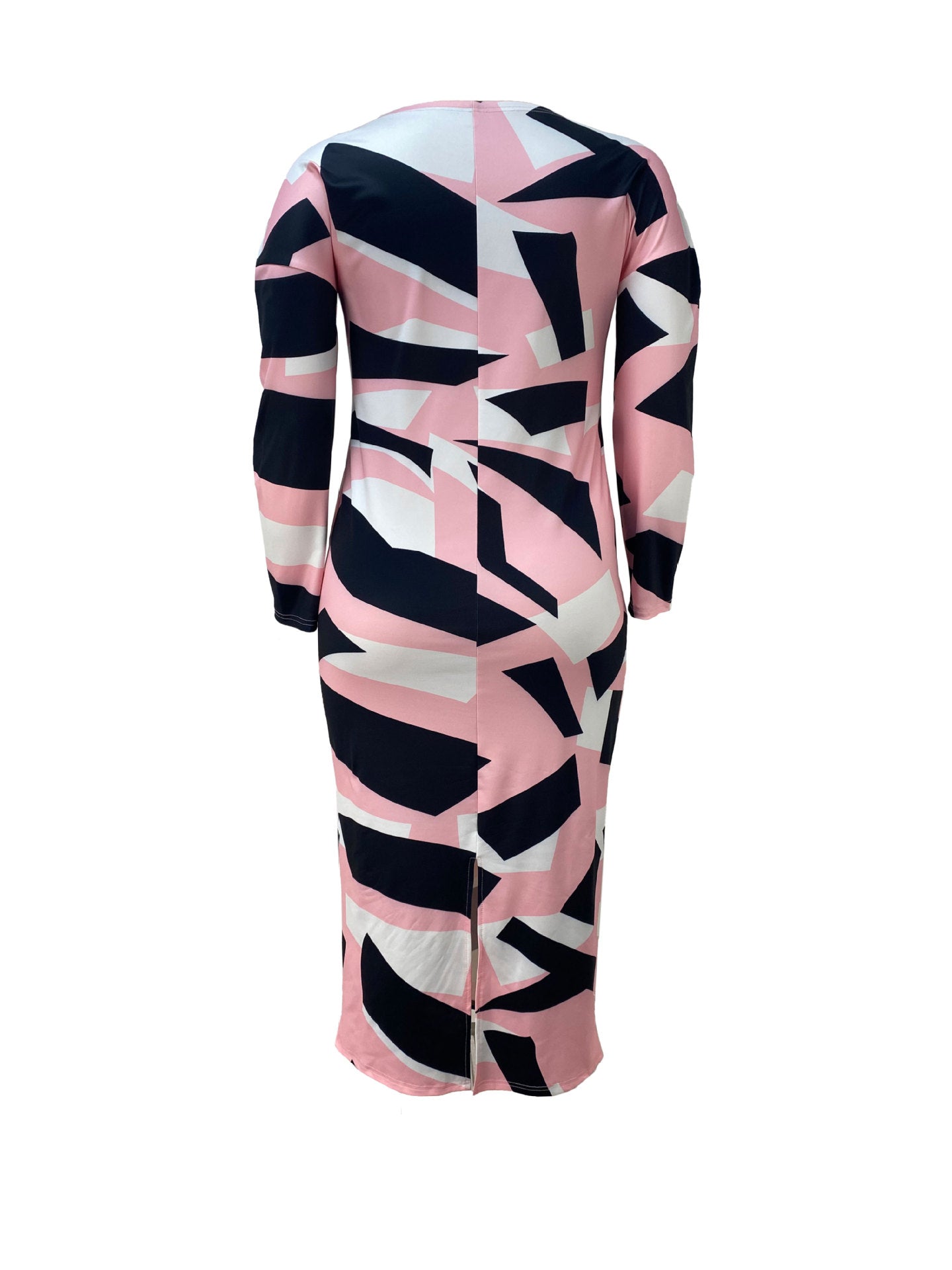 Fashion Print Loose Plus Size Women's Long-Sleeved Dress 4