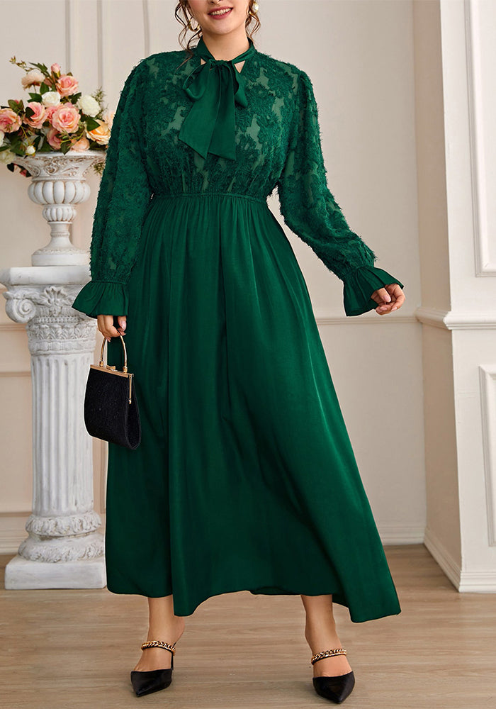 Autumn Winter Plus Size Women's Elegant Chic comfortable Waist Long Dress