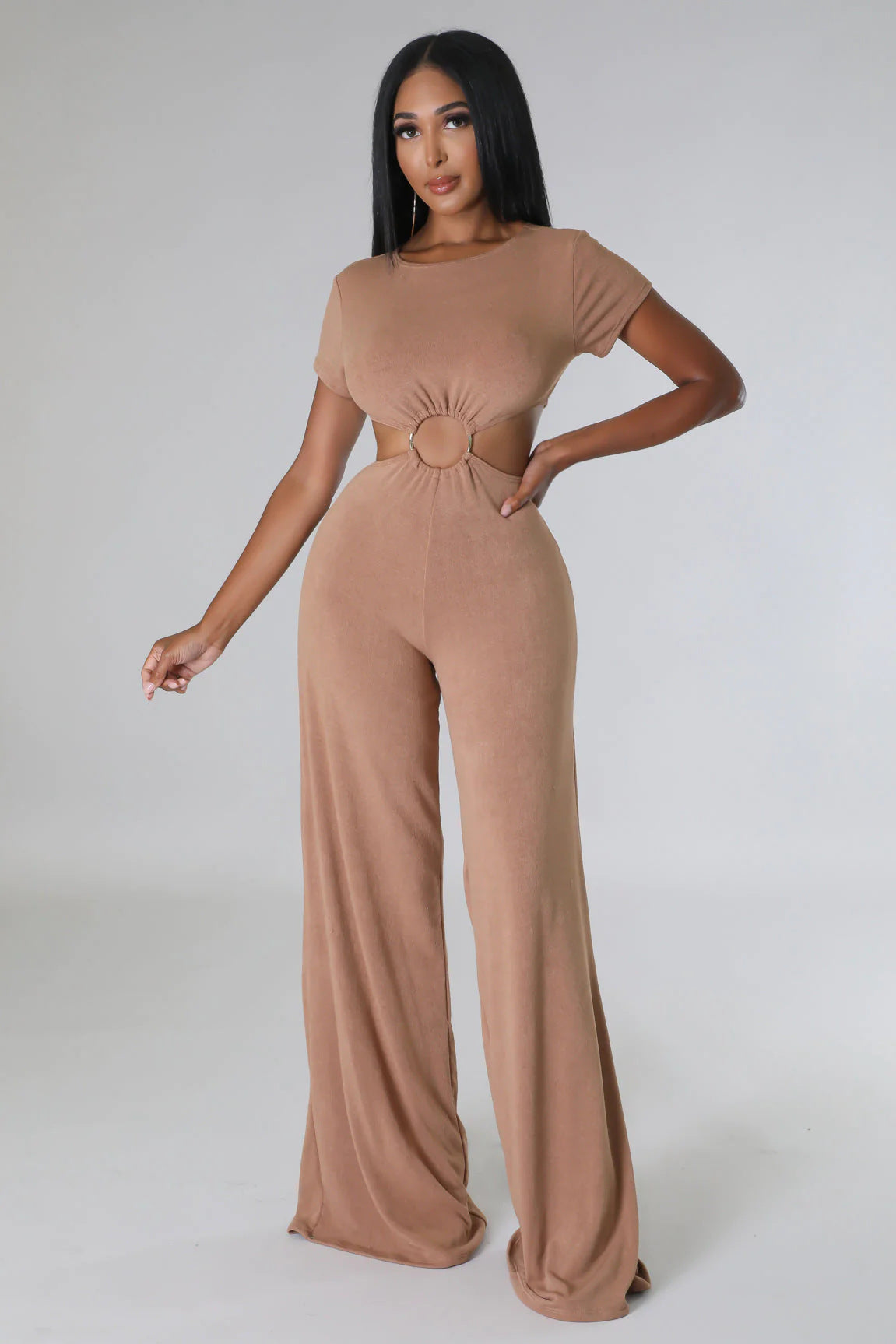 Sexy Patchwork Low Back Slim-Fitting Jumpsuit 4