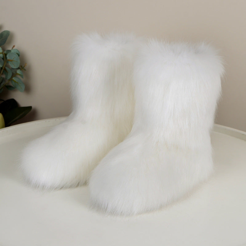 Women Furry winter warm snow boots 3
