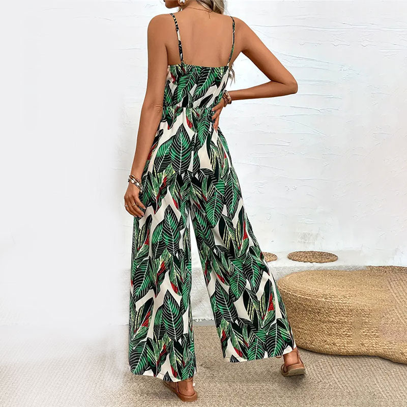 Women's Printed Strap Wide-Leg Jumpsuit 3