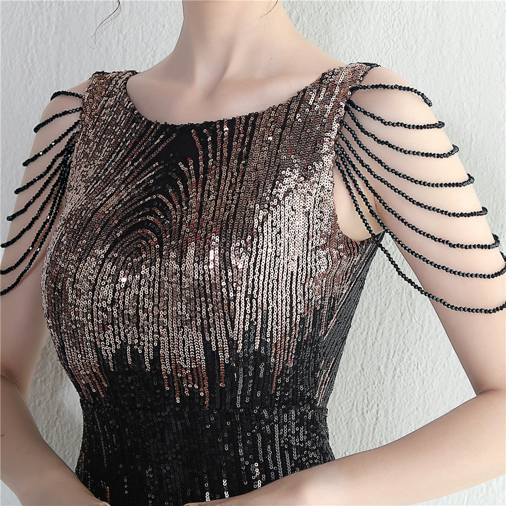 Positioning flower bead piece beading sexy party dinner ceremony concert long dress 24