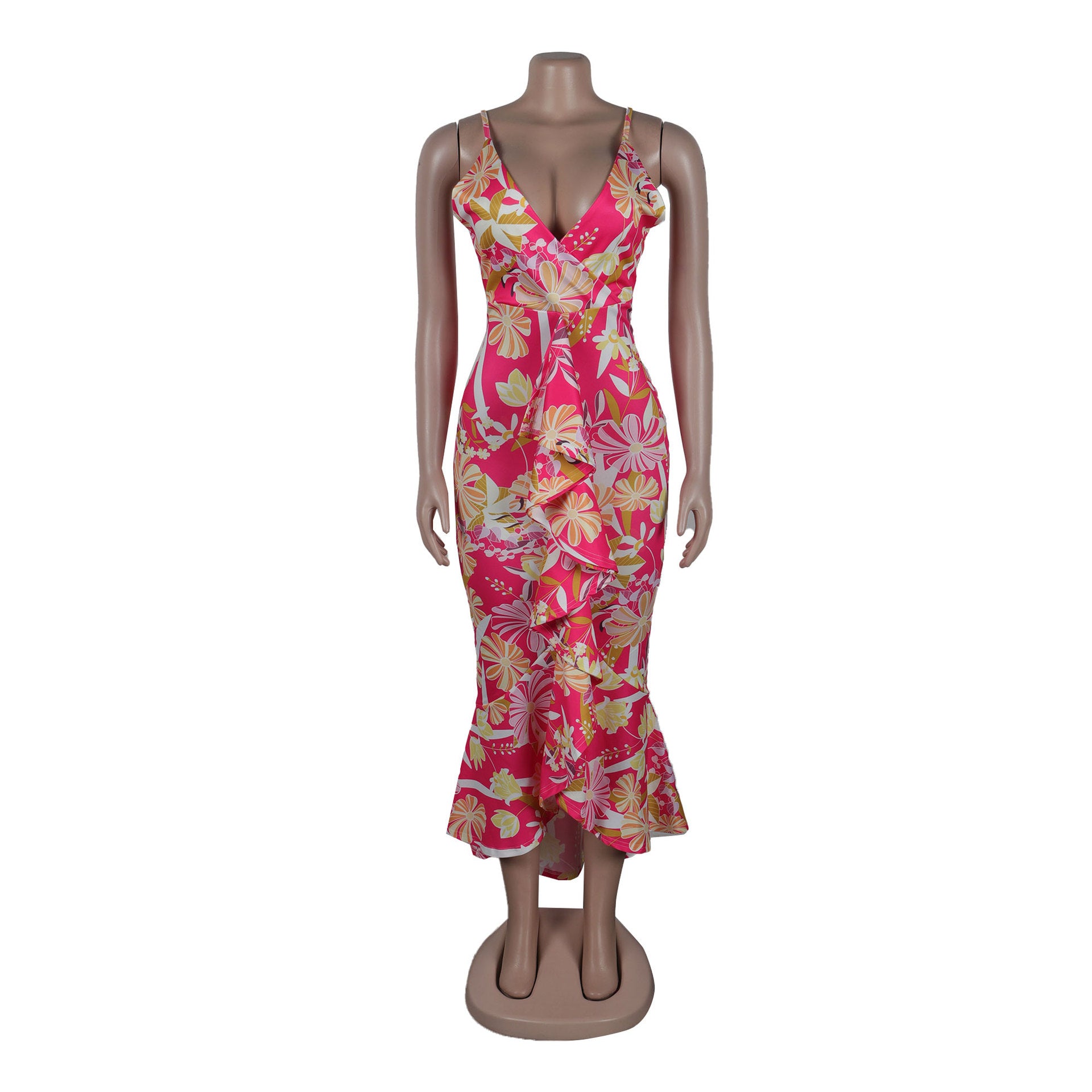 Printed Strap Slim Nightclub Dress 8